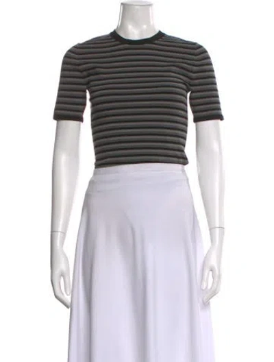 Pre-owned Michael Kors Striped Crew Neck T-shirt In Multi