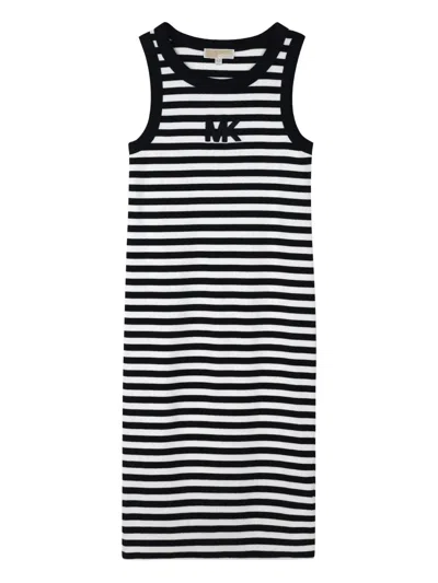 Michael Kors Kids' Striped Dress In Black