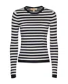 Michael Kors Striped Stretch Knit Sweater In Black