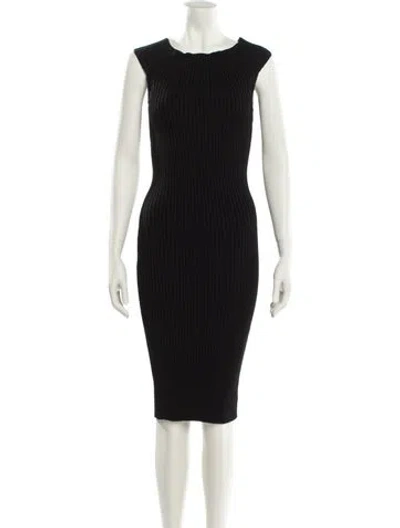 Pre-owned Michael Kors Striped Knee-length Dress In Black