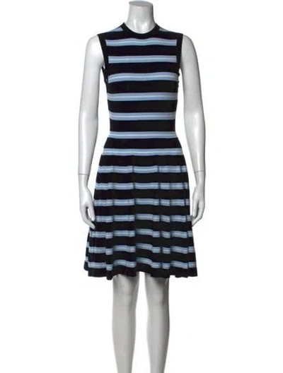 Pre-owned Michael Kors Striped Knee-length Dress In Blue