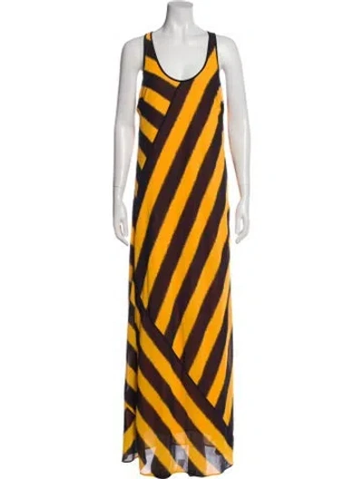 Pre-owned Michael Kors Striped Long Dress In Multi