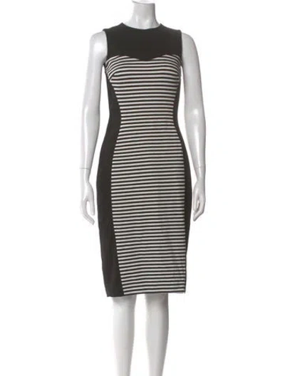 Pre-owned Michael Kors Striped Midi Length Dress In Multi