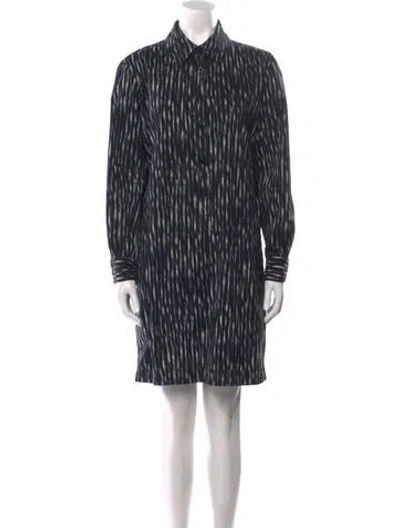 Pre-owned Michael Kors Striped Mini Dress In Black