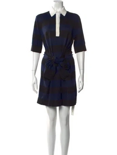 Pre-owned Michael Kors Striped Mini Dress In Blue