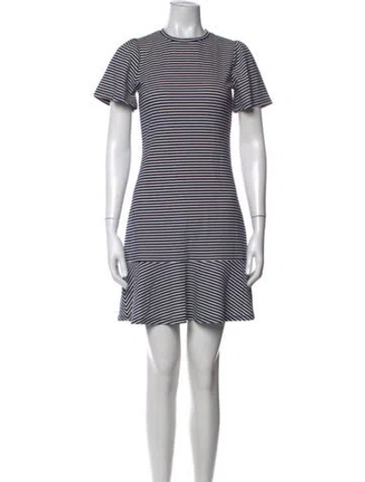 Pre-owned Michael Kors Striped Mini Dress In Blue