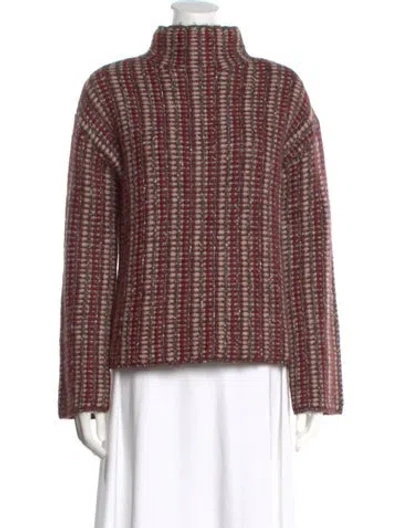 Pre-owned Michael Kors Striped Mock Neck Sweater In Multi