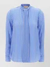 Michael Kors Striped Motif Print Blouse With Fabric Scarf