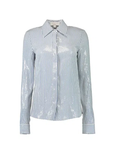Michael Kors Striped Shirt In Blue