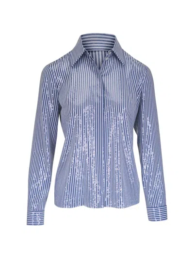 Michael Kors Striped Shirt In Blue