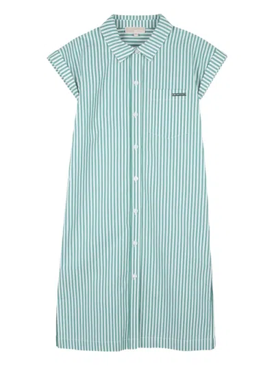 Michael Kors Kids' Striped Shirt Dress In Green