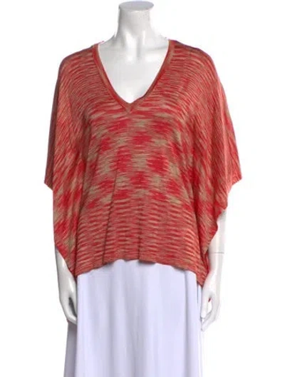 Pre-owned Michael Kors Striped V-neck Sweater In Multi