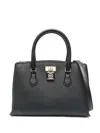Michael Kors Structured Black Cow Leather Small Satchel In Black