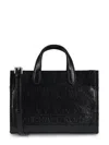 Michael Kors Structured Black Crinkled Leather Tote In Black
