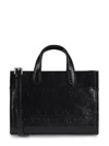 Michael Kors Structured Black Crinkled Leather Tote In Black