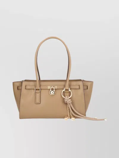 Michael Kors Structured Cross-body Bag Decorative Lock In Neutral