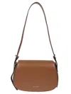 Michael Kors Structured Leather Md Messenger Bag In Brown