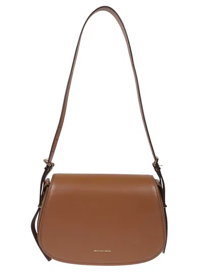 Michael Kors Structured Leather Md Messenger Bag In Brown