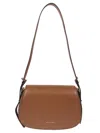 Michael Kors Structured Leather Md Messenger Bag In Brown