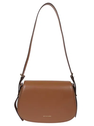 Michael Kors Structured Leather Md Messenger Bag In Brown