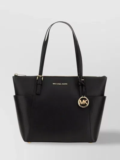 Michael Kors Structured Tote Bag Featuring Side Pockets In Black