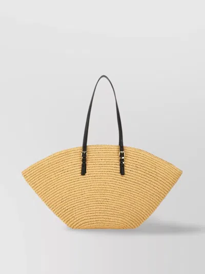 Michael Kors Structured Woven Texture Dual Handle Tote In Beige