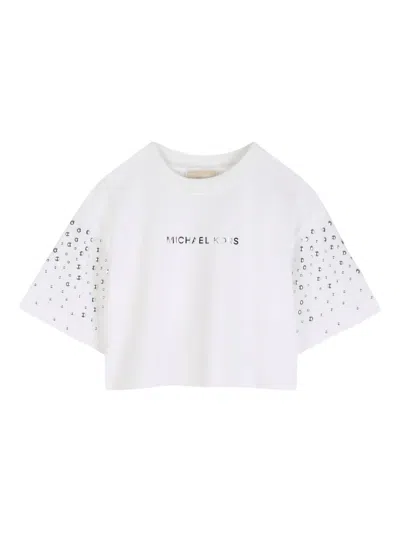 Michael Kors Kids' Stud-embellished T-shirt In White