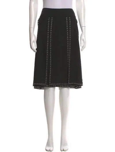 Pre-owned Michael Kors Studded Accents Knee-length Skirt In Black