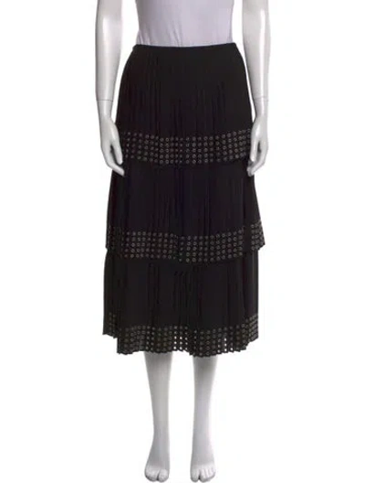 Pre-owned Michael Kors Studded Accents Midi Length Skirt In Black