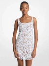 Michael Kors Mini Dress With Delicate Lace Overlay And Flowing Fit In White
