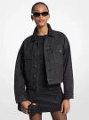Michael Kors Studded Denim Jacket In Black