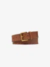 Michael Kors Studded Leather Belt In Silver