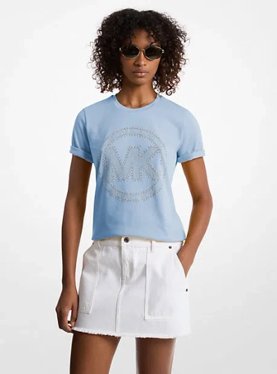 Michael Kors Studded Logo Charm Organic Cotton Jersey T-shirt