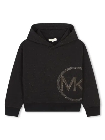 Michael Kors Kids' Studded-logo Hoodie In Black