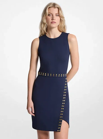 Michael Kors Studded Mini Dress In Blue