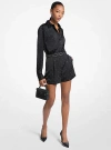Michael Kors Studded Satin Romper In Black