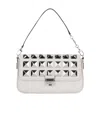 Michael Kors Chain Clutch With Studded Hardware In White