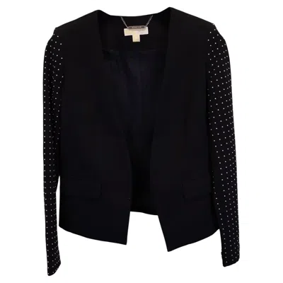 Pre-owned Michael Kors Studded Sleeve Blazer In Black Polyester