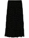 Michael Kors Studded Georgette Tiered Maxi Skirt In Black