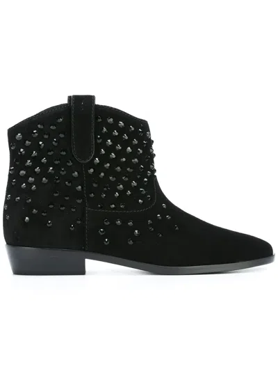 Michael Kors Studded Western Boots In Black