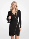 Michael Kors Studded Wrap Dress In Black
