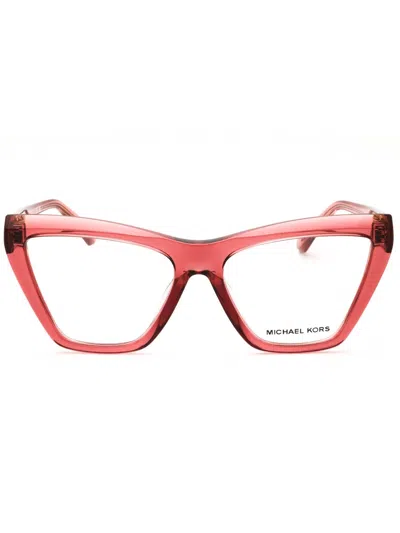 Michael Kors Stylish Cat Eye Eyeglasses For Women In Red