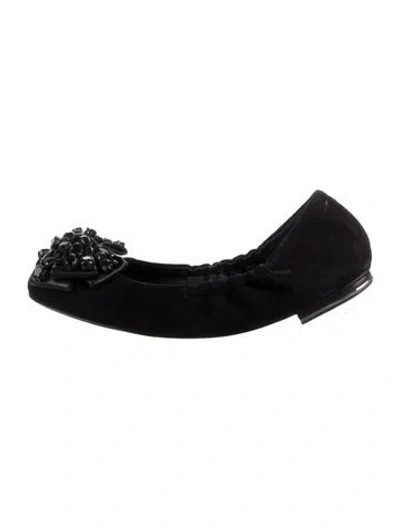 Pre-owned Michael Kors Suede Ballet Flats In Black