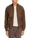 Michael Kors Suede Bomber Jacket In Brown