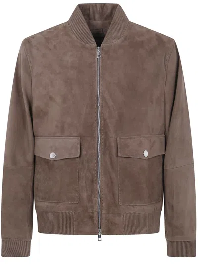 Michael Kors Suede Bomber Jacket Clothing In Brown