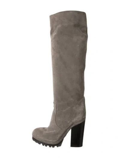Pre-owned Michael Kors Suede Boots In Grey