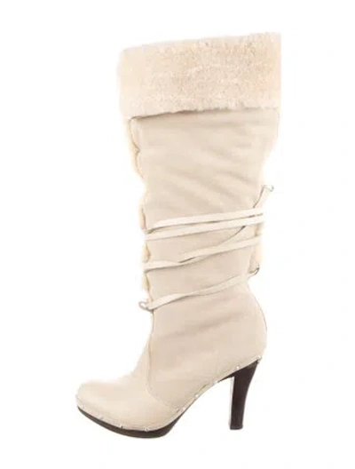 Pre-owned Michael Kors Suede Boots In Neutrals