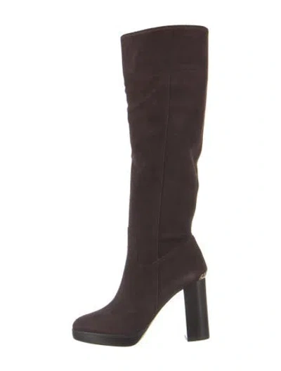 Pre-owned Michael Kors Suede Boots W/ Tags In Brown