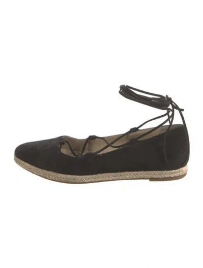 Pre-owned Michael Kors Suede Braided Accents Espadrilles In Black