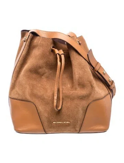 Pre-owned Michael Kors Suede Bucket Bag In Brown